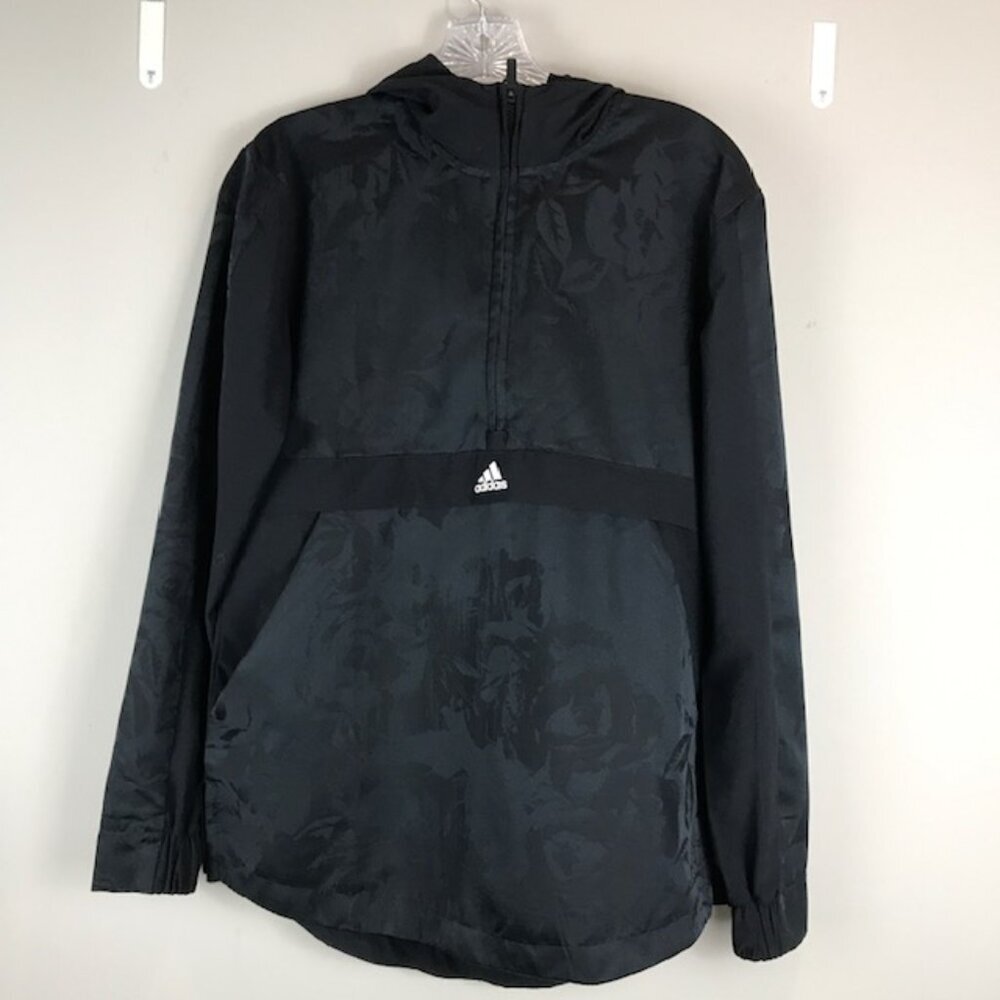 Adidas Women's black Nylon/Polyester 1/2 Zip hooded Size XS